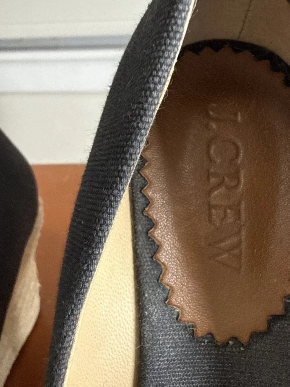 J. Crew Black Seville Espadrille Canvas Jute 3.5